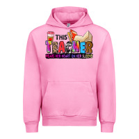 Fuchsia Pink this teacher wears her heart on her sleeve Urban Hoodie - Zillion Design Studio