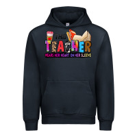 Navy this teacher wears her heart on her sleeve Urban Hoodie - Zillion Design Studio