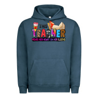 Pigment Midnight Navy this teacher wears her heart on her sleeve Urban Hoodie - Zillion Design Studio
