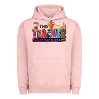 Pigment Salmon this teacher wears her heart on her sleeve Urban Hoodie - Zillion Design Studio
