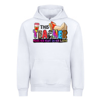 White this teacher wears her heart on her sleeve Urban Hoodie - Zillion Design Studio