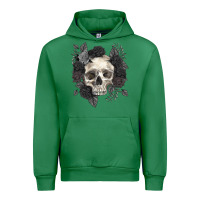 Emerald Floral skull Urban Hoodie - RanaPortraitStore