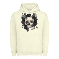 Pigment Pistachio Floral skull Urban Hoodie - RanaPortraitStore