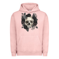 Pigment Salmon Floral skull Urban Hoodie - RanaPortraitStore