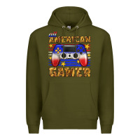 Army Green all american gamer Premium Hoodie - texasbilliewilder