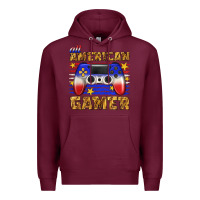Burgundy all american gamer Premium Hoodie - texasbilliewilder