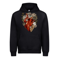 Black Flower anatomical heart Urban Hoodie - RanaPortraitStore