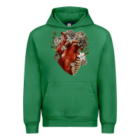 Emerald Flower anatomical heart Urban Hoodie - RanaPortraitStore