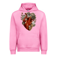 Fuchsia Pink Flower anatomical heart Urban Hoodie - RanaPortraitStore