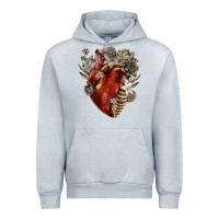 Heather Grey Flower anatomical heart Urban Hoodie - RanaPortraitStore