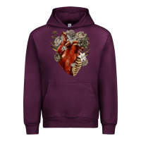 Mauve Wine Flower anatomical heart Urban Hoodie - RanaPortraitStore