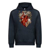 Navy Flower anatomical heart Urban Hoodie - RanaPortraitStore