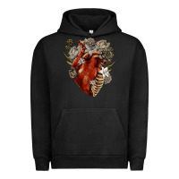 Pigment Black Flower anatomical heart Urban Hoodie - RanaPortraitStore