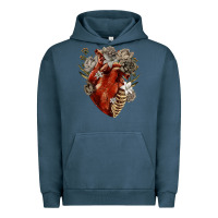 Pigment Midnight Navy Flower anatomical heart Urban Hoodie - RanaPortraitStore