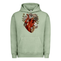 Pigment Oil Green Flower anatomical heart Urban Hoodie - RanaPortraitStore