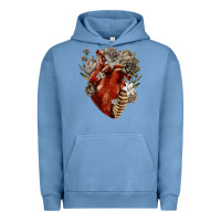 Pigment Pebble Blue Flower anatomical heart Urban Hoodie - RanaPortraitStore