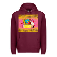 Burgundy back to school custom name Premium Hoodie - Zillion Design Studio