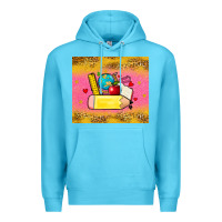 Ocean Blue back to school custom name Premium Hoodie - Zillion Design Studio