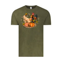 Vintage Olive fall coop animals pumpkin Vintage Tee - Artiststas