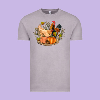 Fall Coop Animals Pumpkin Vintage Tee Designed By Artiststas