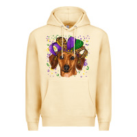 Pina Colada mardi gras hat dachshund Premium Hoodie - RanaPortraitStore