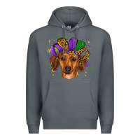 Rock mardi gras hat dachshund Premium Hoodie - RanaPortraitStore