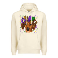 Sandshell mardi gras hat dachshund Premium Hoodie - RanaPortraitStore