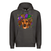Smoke mardi gras hat dachshund Premium Hoodie - RanaPortraitStore