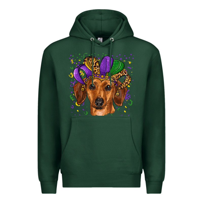 Mardi Gras Hat Dachshund Premium Hoodie by RanaPortraitStore | Teevron