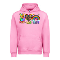 Fuchsia Pink peace love pride Urban Hoodie - Zillion Design Studio