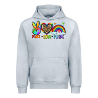 Heather Grey peace love pride Urban Hoodie - Zillion Design Studio