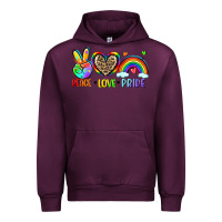 Mauve Wine peace love pride Urban Hoodie - Zillion Design Studio