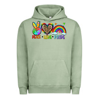 Pigment Oil Green peace love pride Urban Hoodie - Zillion Design Studio