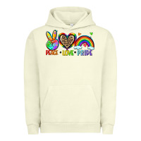 Pigment Pistachio peace love pride Urban Hoodie - Zillion Design Studio