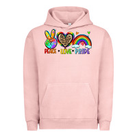 Pigment Salmon peace love pride Urban Hoodie - Zillion Design Studio