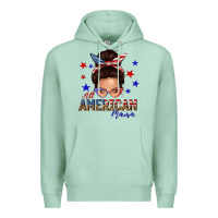 Seafoam all american mama messy bun Premium Hoodie - texasbilliewilder