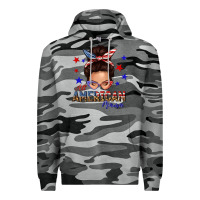 Slate Camo all american mama messy bun Premium Hoodie - texasbilliewilder