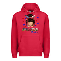 Cardinal all american mama messy bun Premium Hoodie - texasbilliewilder
