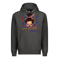 Charcoal Heather all american mama messy bun Premium Hoodie - texasbilliewilder