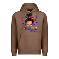 Chestnut all american mama messy bun Premium Hoodie - texasbilliewilder