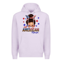 Lilac all american mama messy bun Premium Hoodie - texasbilliewilder
