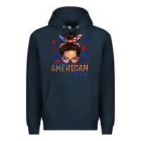 Navy all american mama messy bun Premium Hoodie - texasbilliewilder