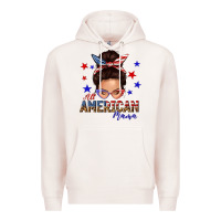 Pale Pink all american mama messy bun Premium Hoodie - texasbilliewilder