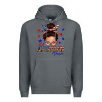 Rock all american mama messy bun Premium Hoodie - texasbilliewilder
