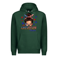 Sports Green all american mama messy bun Premium Hoodie - texasbilliewilder