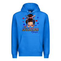 True Royal all american mama messy bun Premium Hoodie - texasbilliewilder