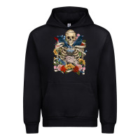 Black Flower Boho Skull Skeleton Urban Hoodie - RanaPortraitStore