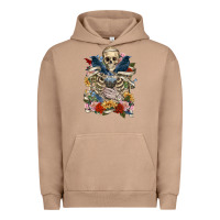 Pigment Burro Flower Boho Skull Skeleton Urban Hoodie - RanaPortraitStore