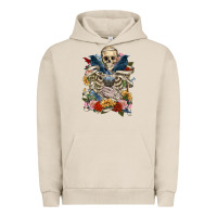 Pigment French Oak Flower Boho Skull Skeleton Urban Hoodie - RanaPortraitStore
