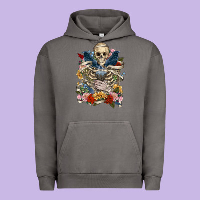 Urban Hoodie Flower Boho Skull Skeleton